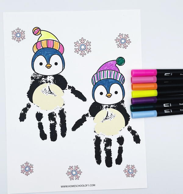 Christmas Penguin Handprint Art Christmas Penguin Handprint Art