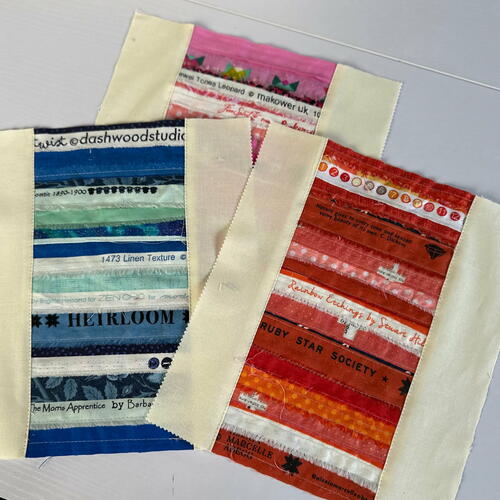 Color Coordinated Selvage Blocks Color Coordinated Selvage Blocks