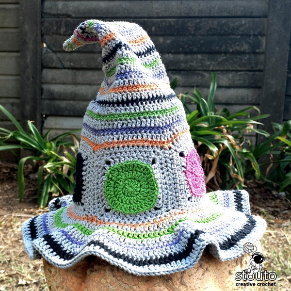Polka Dot And Stripes Halloween Witches Crochet Hat Polka Dot And Stripes Halloween Witches Crochet Hat