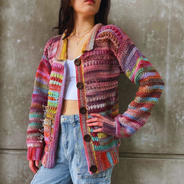 Easy Scrap Yarn Crochet Cardigan Easy Scrap Yarn Crochet Cardigan