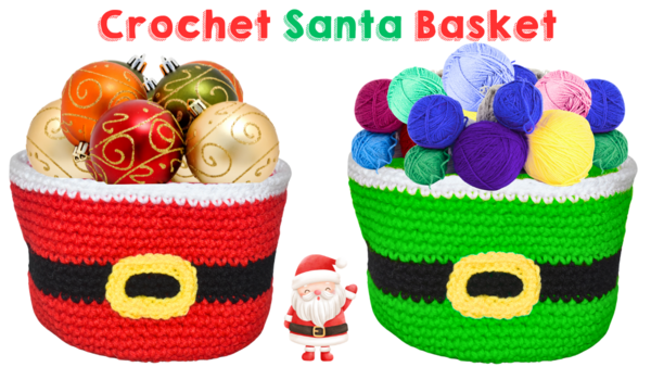 Crochet Santa Basket Crochet Santa Basket