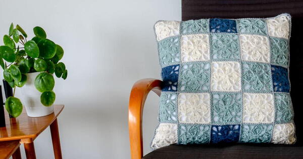 Clover Leaf Granny Square Pillow Clover Leaf Granny Square Pillow
