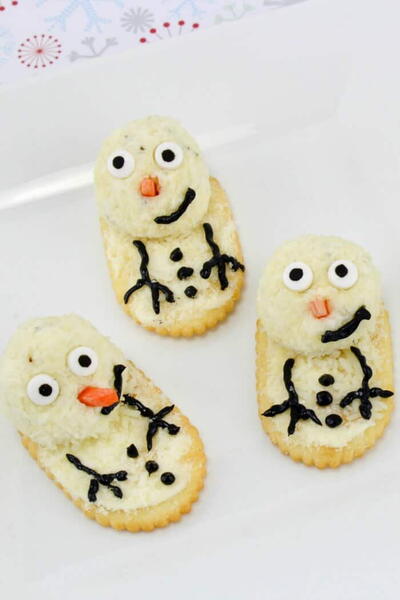 Melting Snowman Cheese Ball Recipe Melting Snowman Cheese Ball Recipe