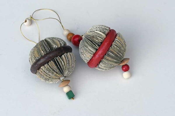 Book Page Christmas Baubles Book Page Christmas Baubles