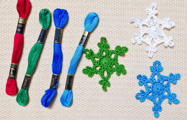 5 Minutes Crochet Snowflake With Embroidery Floss 5 Minutes Crochet Snowflake With Embroidery Floss