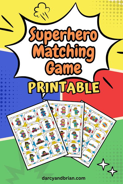 Superhero Matching Game Printable Superhero Matching Game Printable