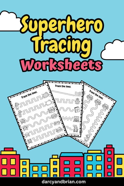 Superhero Tracing Worksheets Superhero Tracing Worksheets