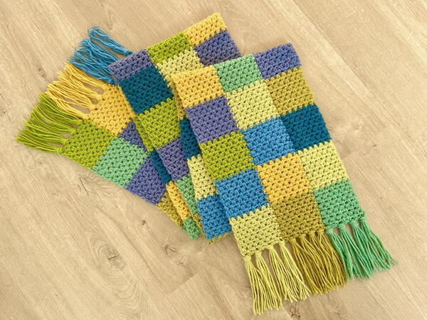 Crochet Checked Scarf Crochet Checked Scarf