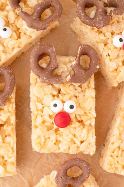Reindeer Rice Krispie Treats Reindeer Rice Krispie Treats