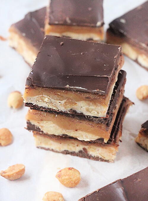 Homemade Snickers Bars Homemade Snickers Bars
