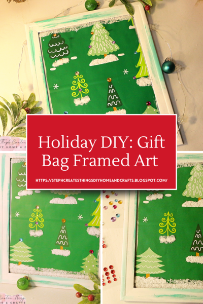 Holiday Diy Gift Bag Framed Art Holiday Diy: Gift Bag Framed Art