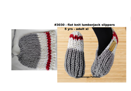 Knit Slippers Worked Flat Lumbjack Slippers Knit Slippers Worked Flat Lumbjack Slippers