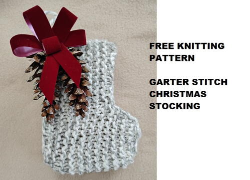 Garter Stitch Knit Christmas Stocking Garter Stitch Knit Christmas Stocking