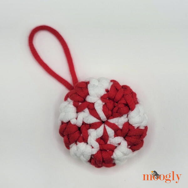Crochet Peppermint Candy Ornament Crochet Peppermint Candy Ornament