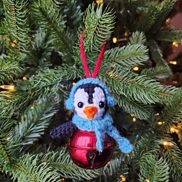 Crochet Penguin Jingle Bell Ornament Crochet Penguin Jingle Bell Ornament