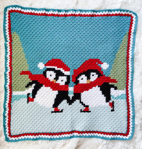 Skating Penguin Pals Throw Skating Penguin Pals Throw