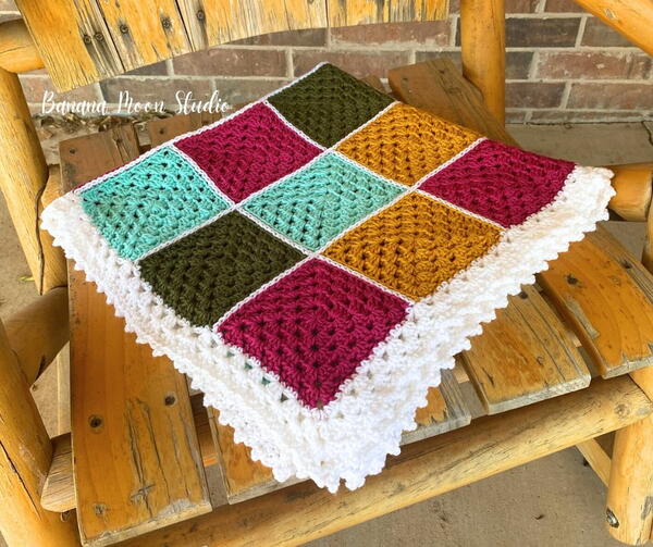 Kingfisher Granny Square Blanket Kingfisher Granny Square Blanket