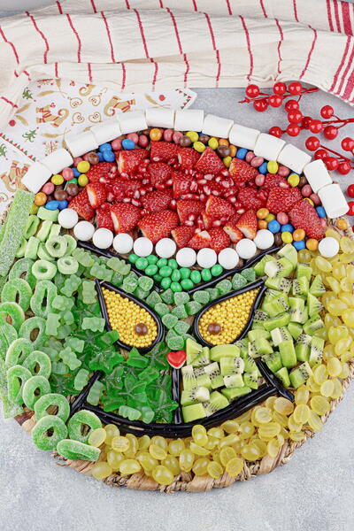 Grinch Candy And Fruit Charcuterie Board Grinch Candy And Fruit Charcuterie Board