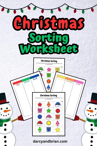 Christmas Sorting Worksheet Christmas Sorting Worksheet