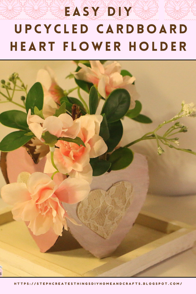 Easy Diy Upcycled Cardboard Heart Flower Holder Easy Diy Upcycled Cardboard Heart Flower Holder