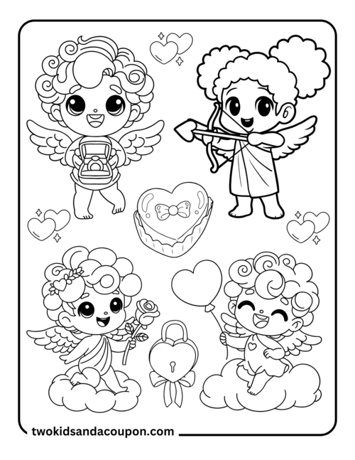 7 Free Printable Cute Cupid Coloring Pages 7 Free Printable Cute Cupid Coloring Pages