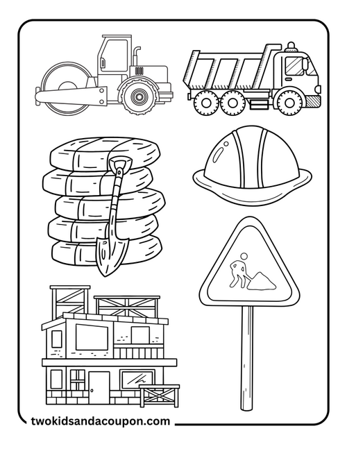 7 Printable Cute Construction Coloring Pages 7 Printable Cute Construction Coloring Pages