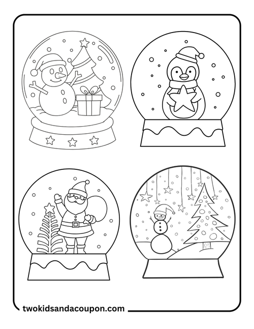 Snow Globe Coloring Pages Snow Globe Coloring Pages