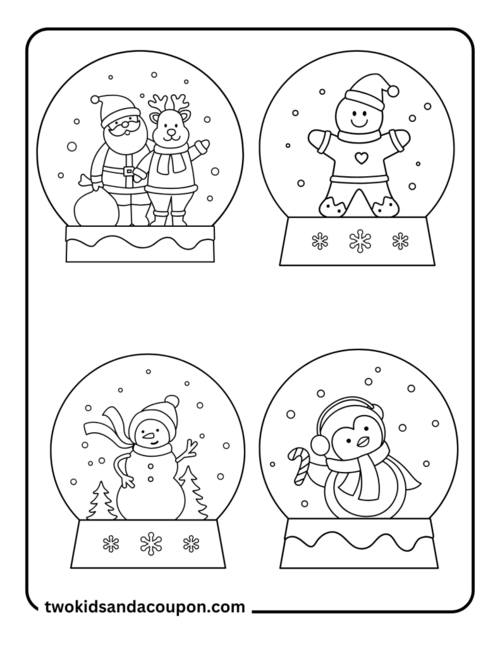 Snow Globe Coloring Pages Snow Globe Coloring Pages