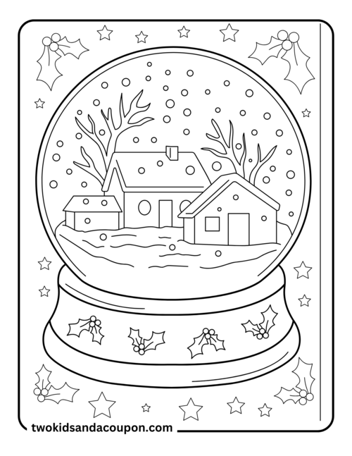 Snow Globe Coloring Pages Snow Globe Coloring Pages