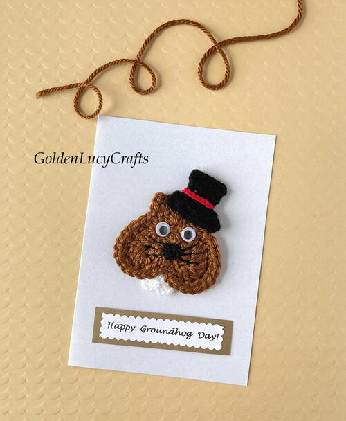 Crochet Groundhog Applique Crochet Groundhog Applique