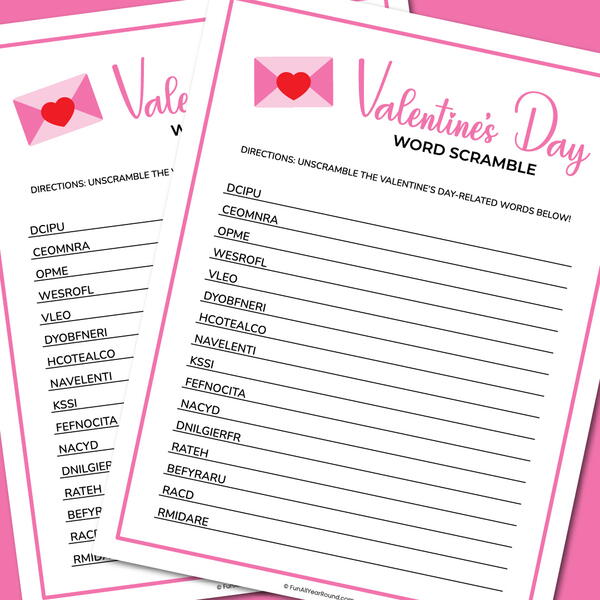 Valentines Day Word Scramble Valentine’s Day Word Scramble