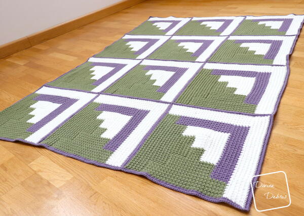 Mountain Log Cabin Blanket Mountain Log Cabin Blanket