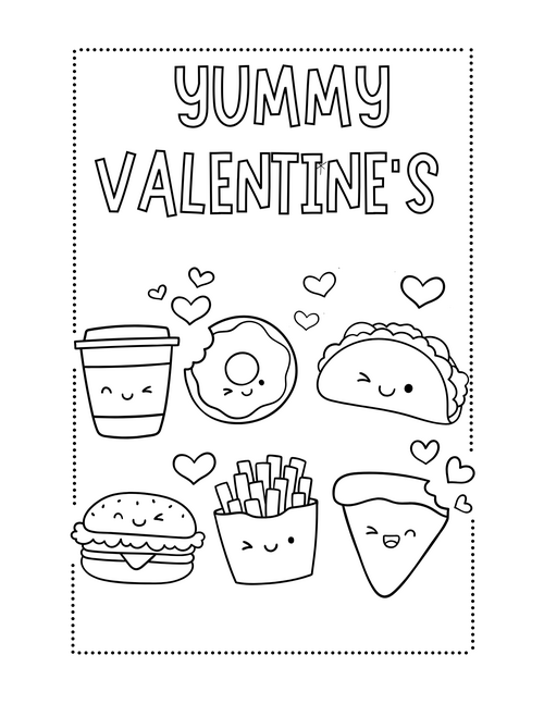 Yummy Valentine Coloring Page Yummy Valentine Coloring Page