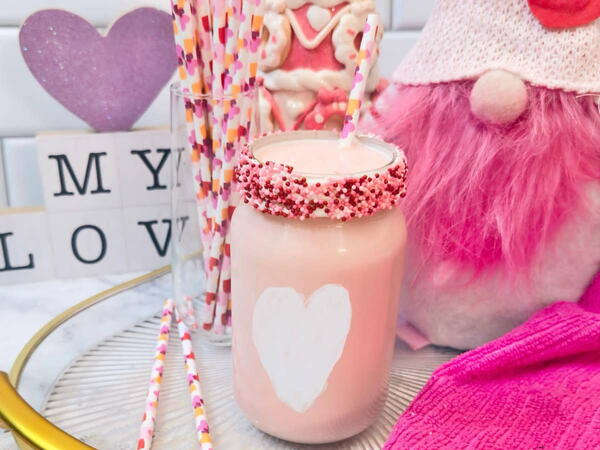 Valentines Day Fluff Strawberry Milk Drink Valentine’s Day Fluff Strawberry Milk Drink
