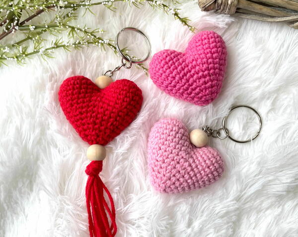 Free Crochet Heart Keychain Pattern Free Crochet Heart Keychain Pattern
