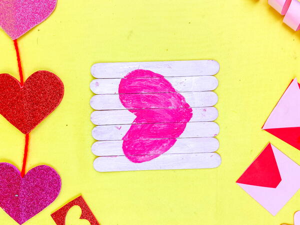 Popsicle Stick Heart Craft Popsicle Stick Heart Craft