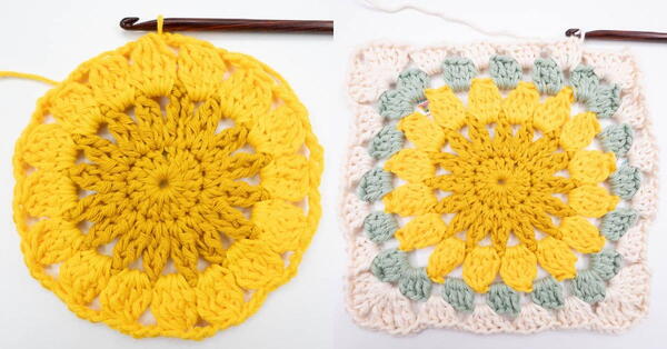 How To Crochet A Sunflower Granny Square How To Crochet A Sunflower Granny Square
