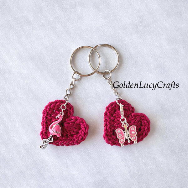 Crochet Heart Keychain Crochet Heart Keychain
