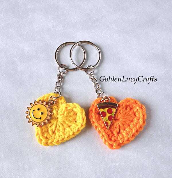 Crochet Heart Keychain Crochet Heart Keychain