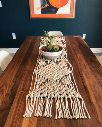 Macrame Table Runner Macrame Table Runner