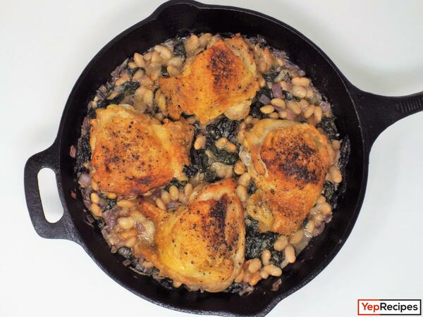 Cast-iron Braised Chicken Thighs And White Beans Cast-iron Braised Chicken Thighs And White Beans