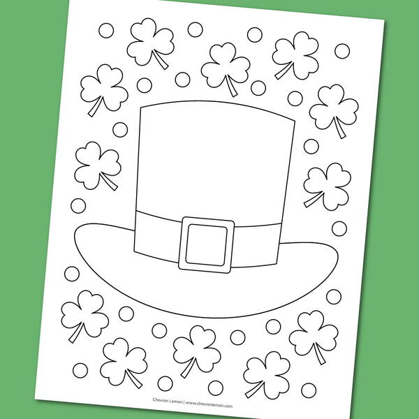 Leprechaun Hat And Shamrock Coloring Page Leprechaun Hat And Shamrock Coloring Page