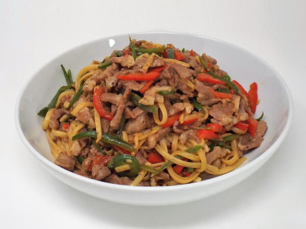 Hot Pepper Pork With Noodles Hot Pepper Pork With Noodles