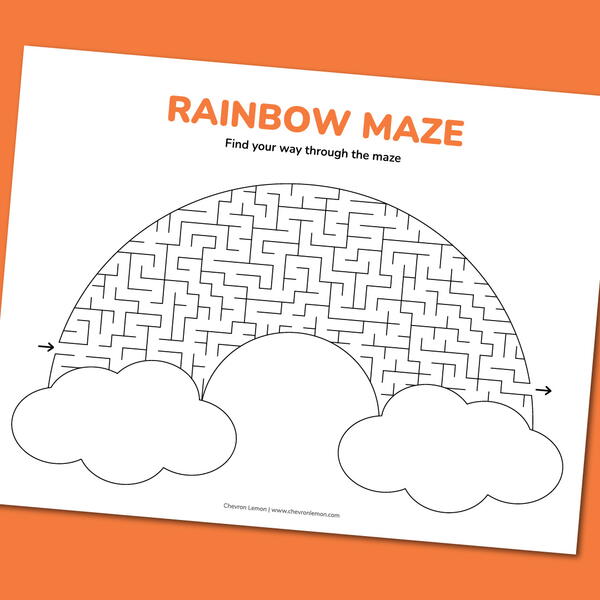 Printable Rainbow Maze Printable Rainbow Maze