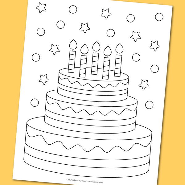 Printable Birthday Cake Coloring Page Printable Birthday Cake Coloring Page