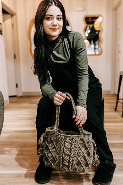 Charlene Cabled Crochet Purse Charlene Cabled Crochet Purse