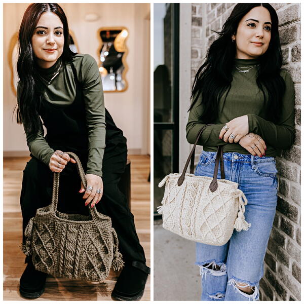 Charlene Cabled Crochet Purse Charlene Cabled Crochet Purse