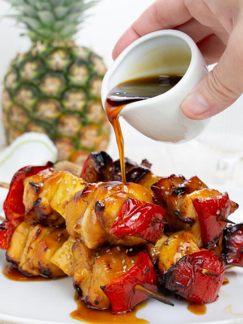 Teriyaki Chicken Skewer With Pineapple air Fryer Teriyaki Chicken Skewer With Pineapple (air Fryer)