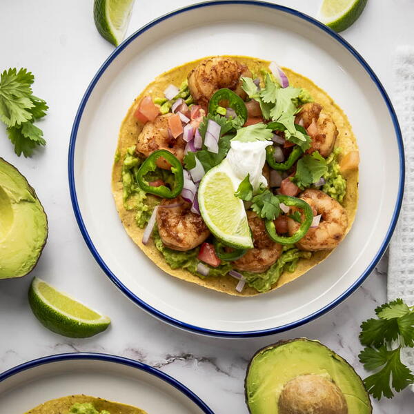 Crispy Shrimp Tostadas With Creamy Avocado Mash Crispy Shrimp Tostadas With Creamy Avocado Mash