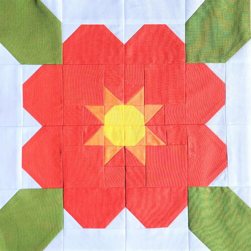 Summer Flower Quilt Block Summer Flower Quilt Block